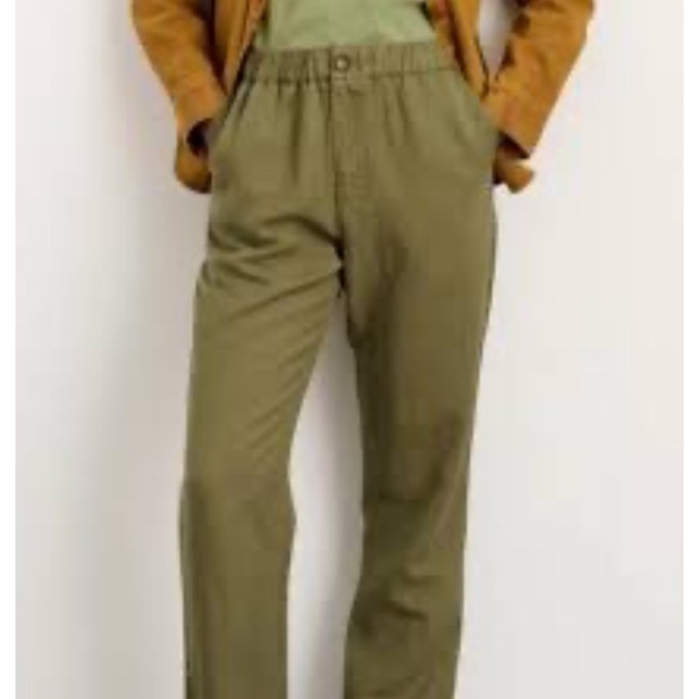 Alex Mill Tapered Pleated Linen Bland Pant Size XS Olive Green Comfort Summer